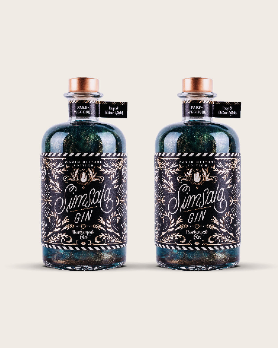 Simsala Gin® - Magic Glitzer Edition mit Farbwechsel von türkis zu rosa - Feige & Glitzer
