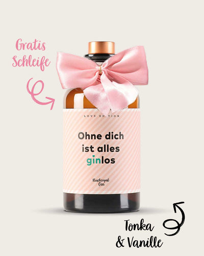 Ohne dich ist alles ginlos® by Flaschenpost Gin - Love Edition mit gratis Schleife