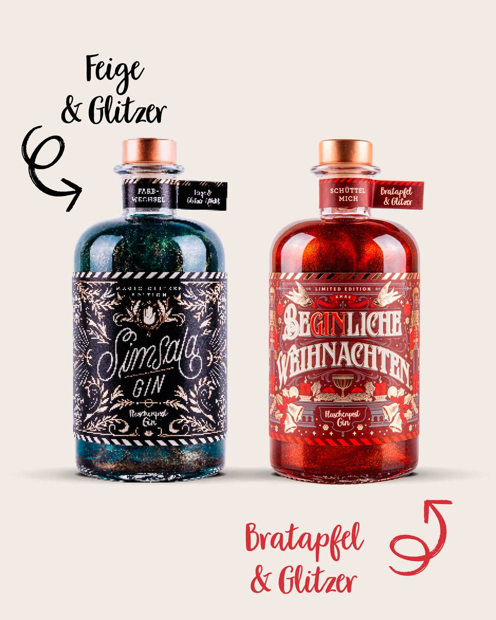 Glitzer Bundle - BeGinliche Weihnachten & Simsala Gin Glitzer Edition by Flaschenpost Gin (2024)