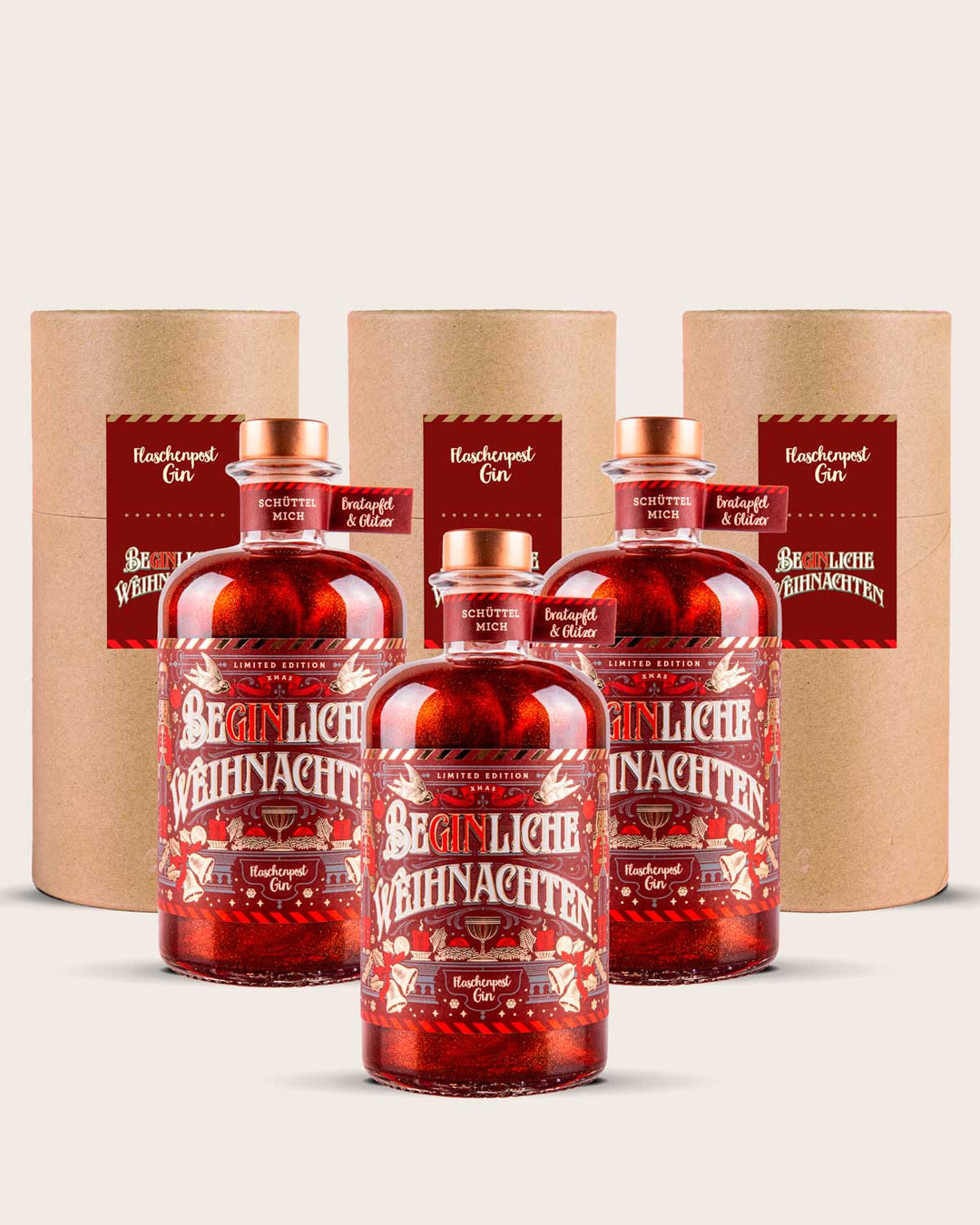 BeGinliche Weihnachten by Flaschenpost Gin - Limited Xmas Edition - Bratapfel Gin & Glitzer (2024)