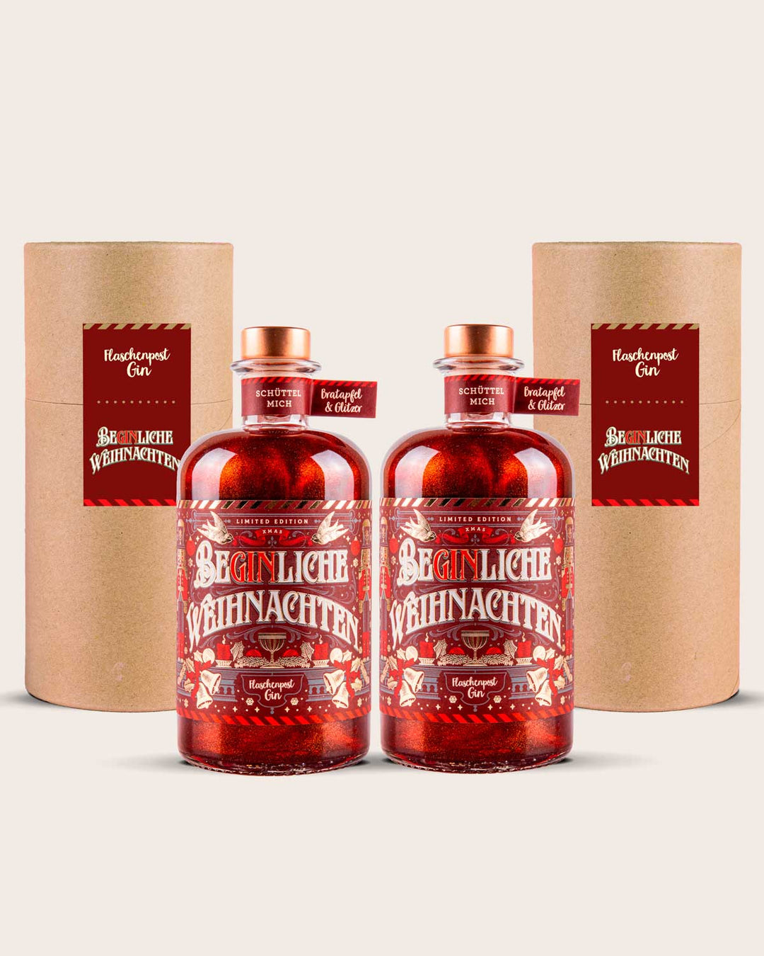 BeGinliche Weihnachten by Flaschenpost Gin - Limited Xmas Edition - Bratapfel Gin & Glitzer (2024)