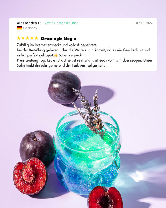 Simsala Gin® by Flaschenpost Gin - Magic Edition mit neuem Farbwechsel - Pflaume & Lavendel (2025)