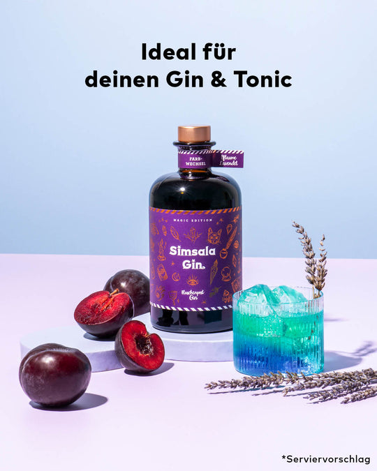 Simsala Gin® by Flaschenpost Gin - Magic Edition mit neuem Farbwechsel - Pflaume & Lavendel (2025)