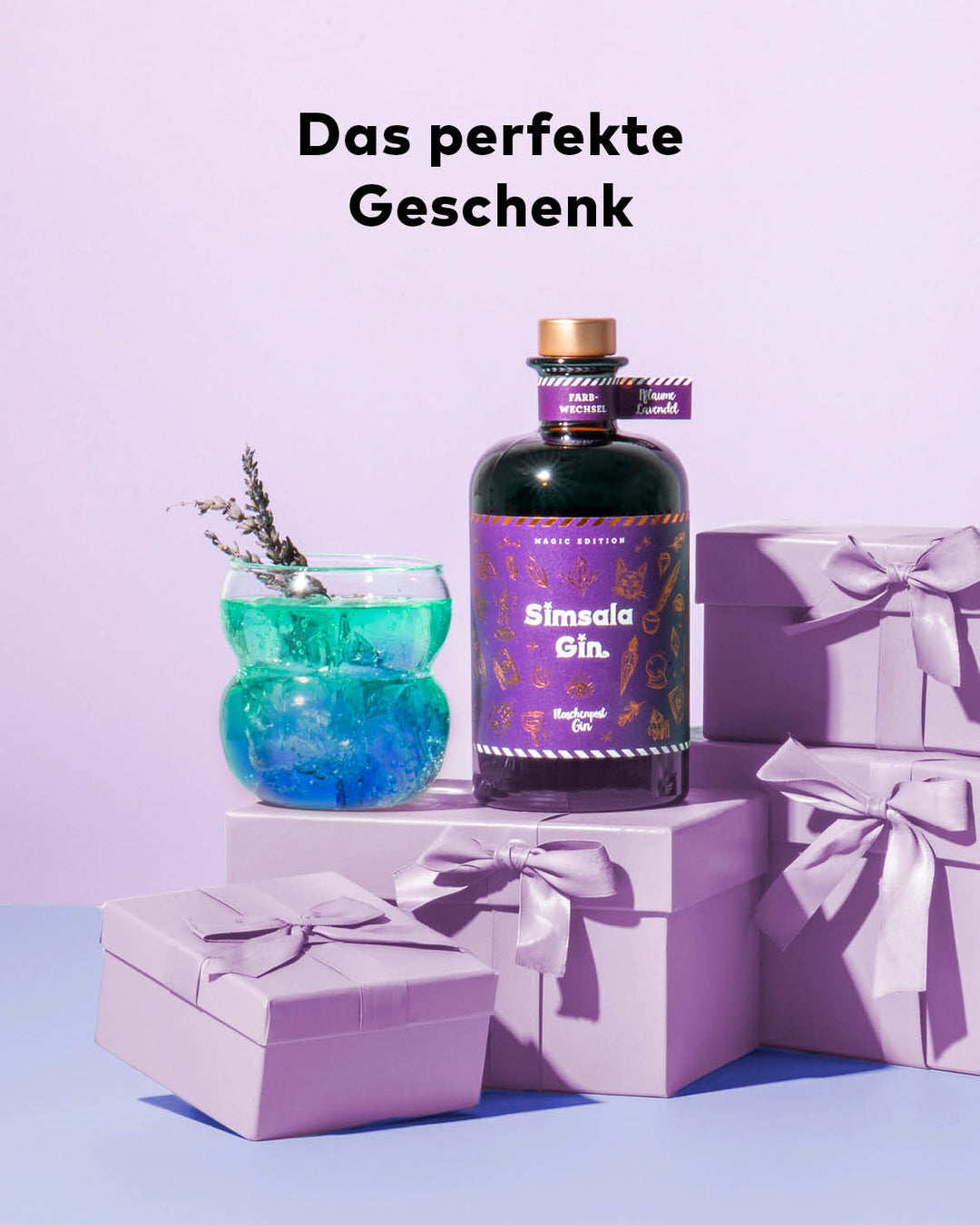 Simsala Gin® by Flaschenpost Gin - Magic Edition mit neuem Farbwechsel - Pflaume & Lavendel (2025)