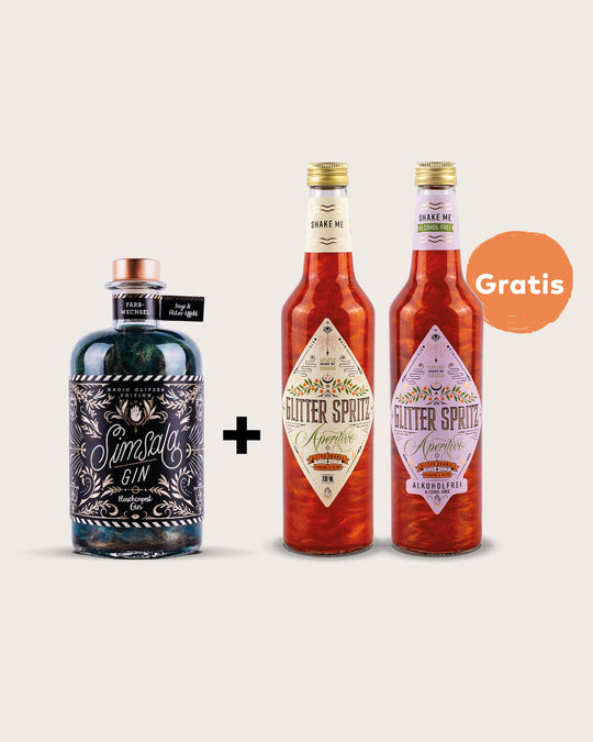 1+2 Deal - Simsala Gin® mit Glitzer + 2x Gratis Glitter Spritz Aperitivo™