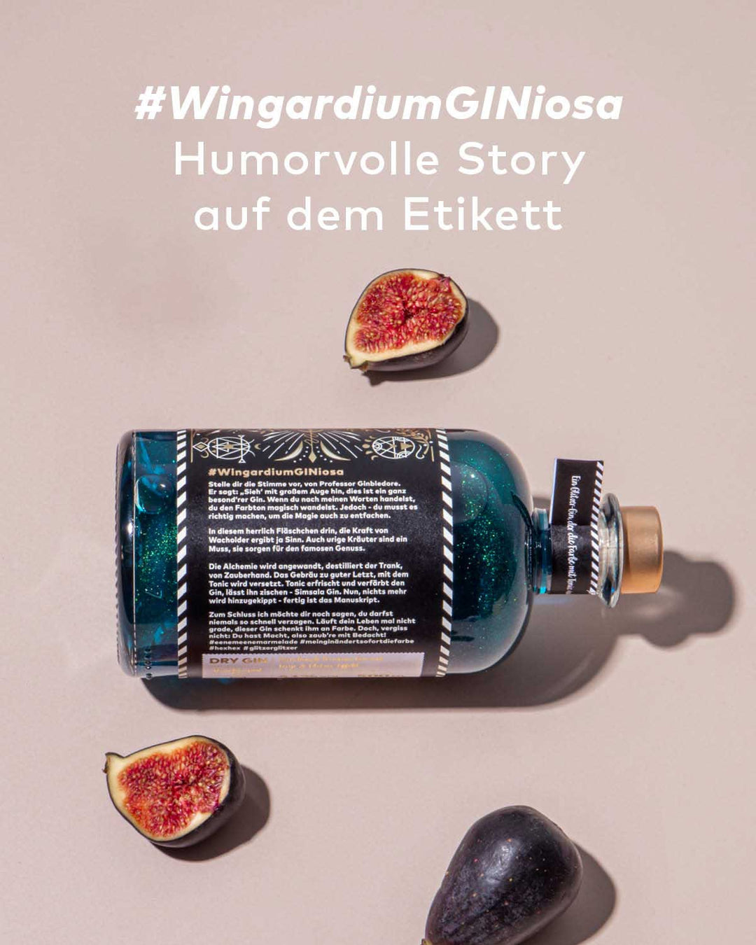 Simsala Gin® - Magic Glitzer Edition mit Farbwechsel von blau zu grün - Feige & Glitzer