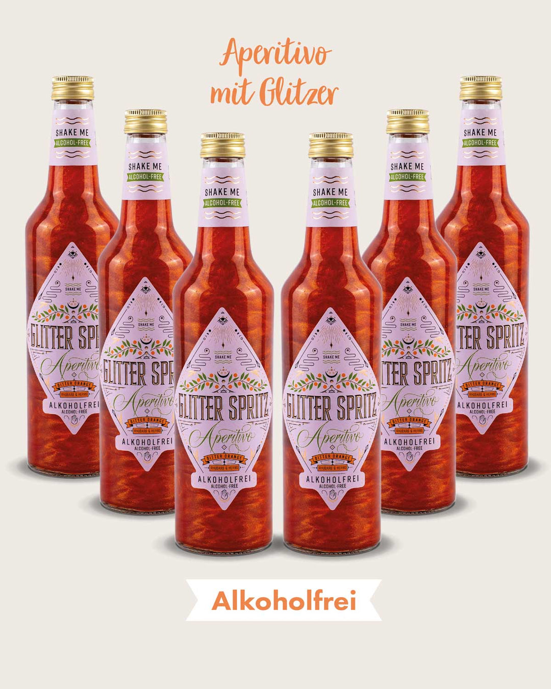 GLITTER SPRITZ Aperitivo™ - 6er Kiste - Glitzer Aperitivo Alkoholfrei | Apéro Alternative