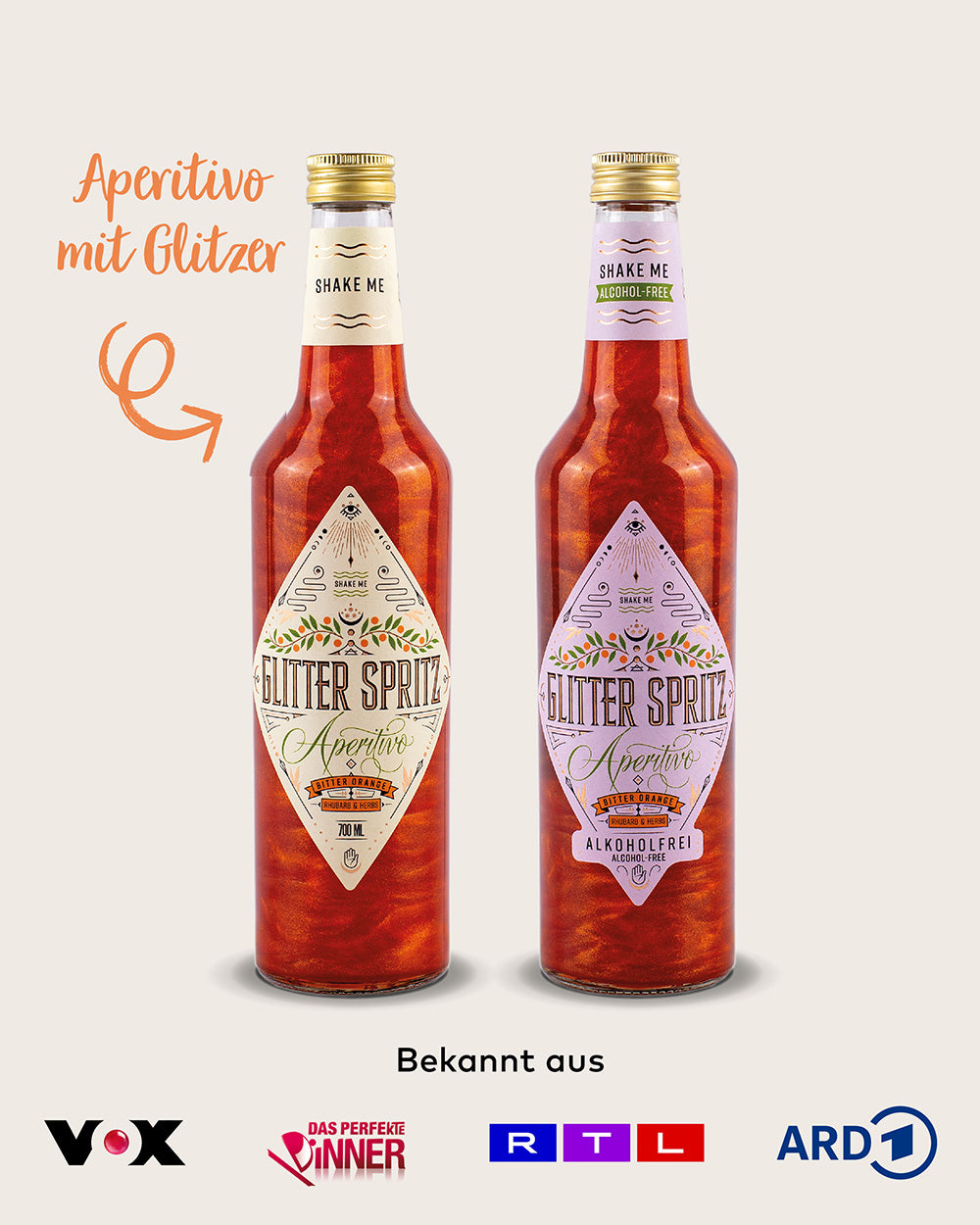 GLITTER SPRITZ™ Probierpaket - Mit Alkohol + Alkoholfrei