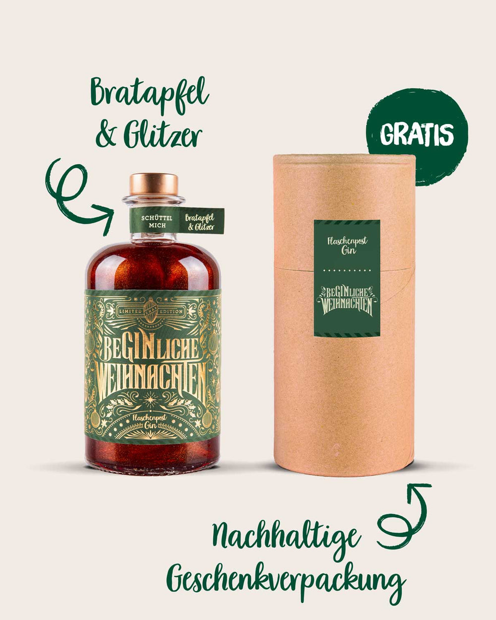 BeGinliche Weihnachten™ - Limited Xmas Edition - Bratapfel Glitzer Gin