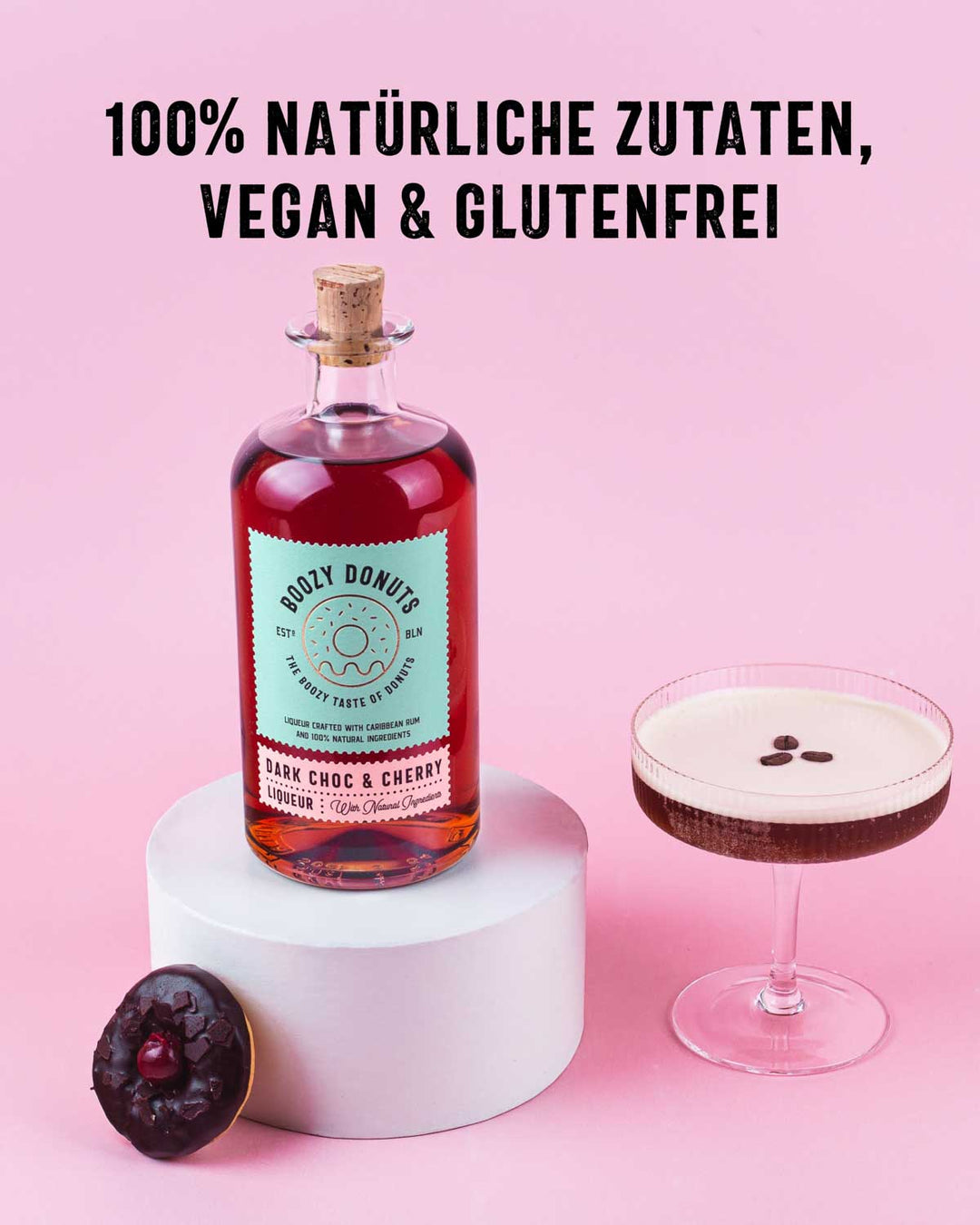 Mit 100% natürlichen Zitaten ist der Dark Choc & Cherry Likör Vegan und Glutenfrei, also ideal für verschiedene Lebensstile.  