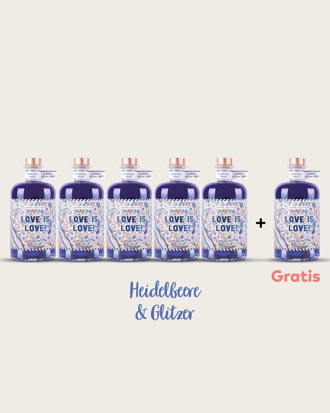 5+1 Deal - Love is Love - Pride Edition (Heidelbeere & Glitzer)