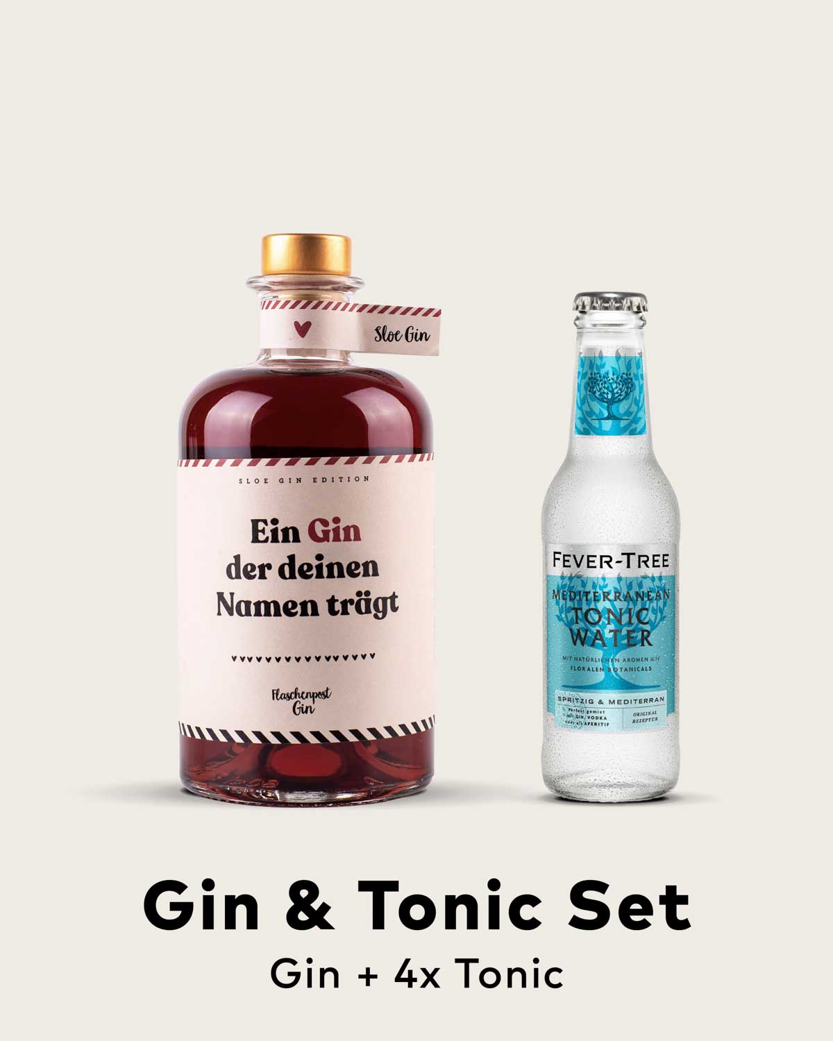 Gin & Tonic Set - Ein Gin der deinen Namen trägt by Flaschenpost Gin - Sloe Gin Edition