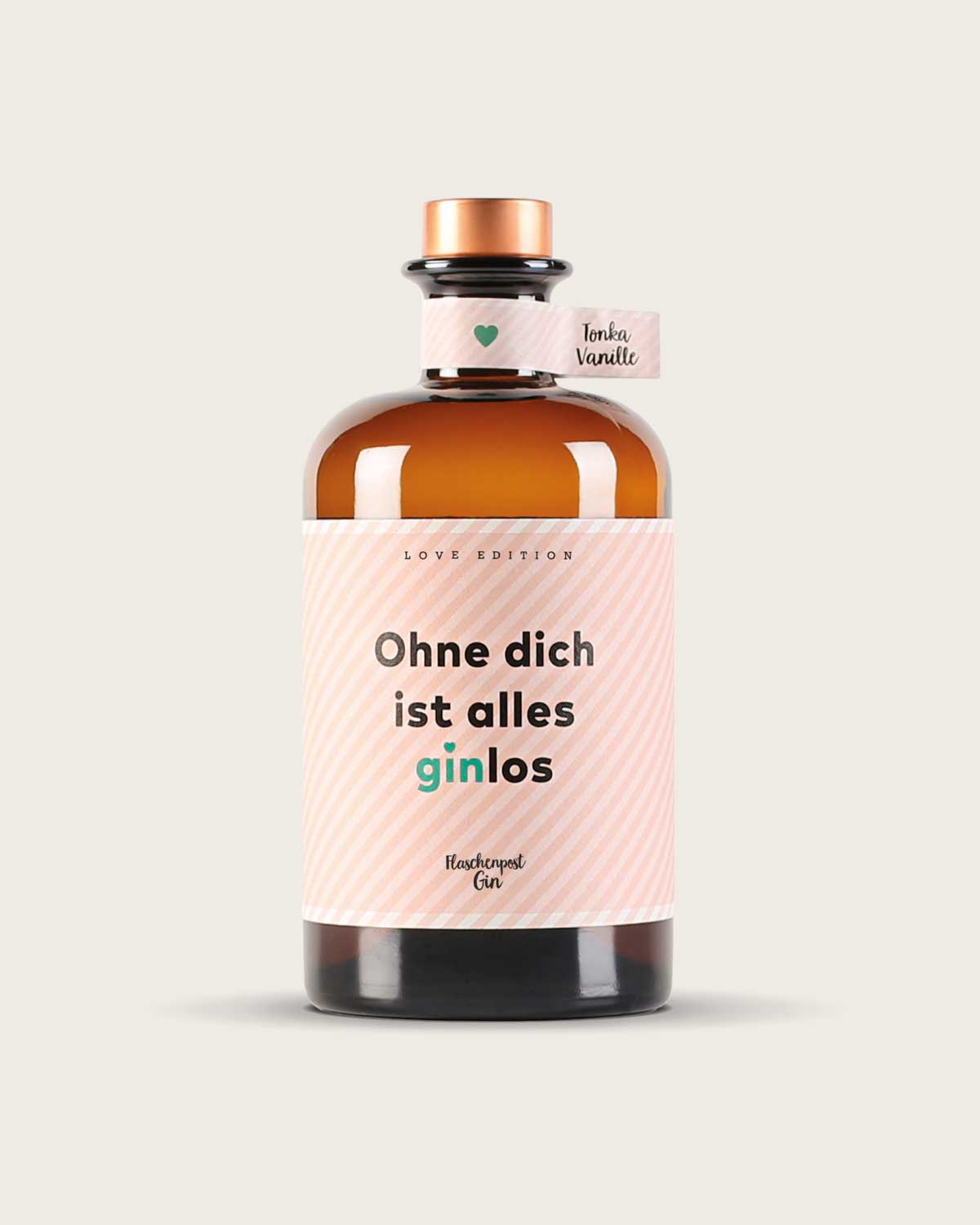 Die Love Edition von Flaschenpost Gin mit Tonkabohne und Vanille