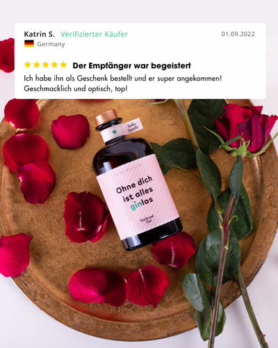 Ohne dich ist alles ginlos® by Flaschenpost Gin - Love Edition mit gratis Schleife
