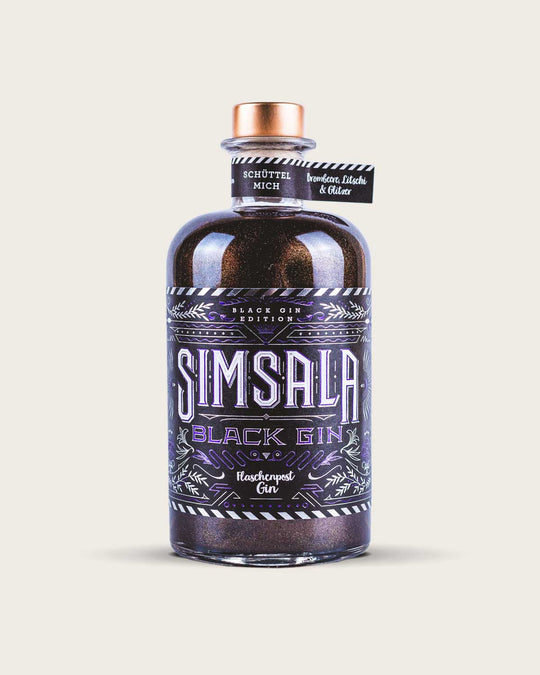 Simsala Black Gin by Flaschenpost Gin - Black Glitzer Edition mit Brombeere & Litschi