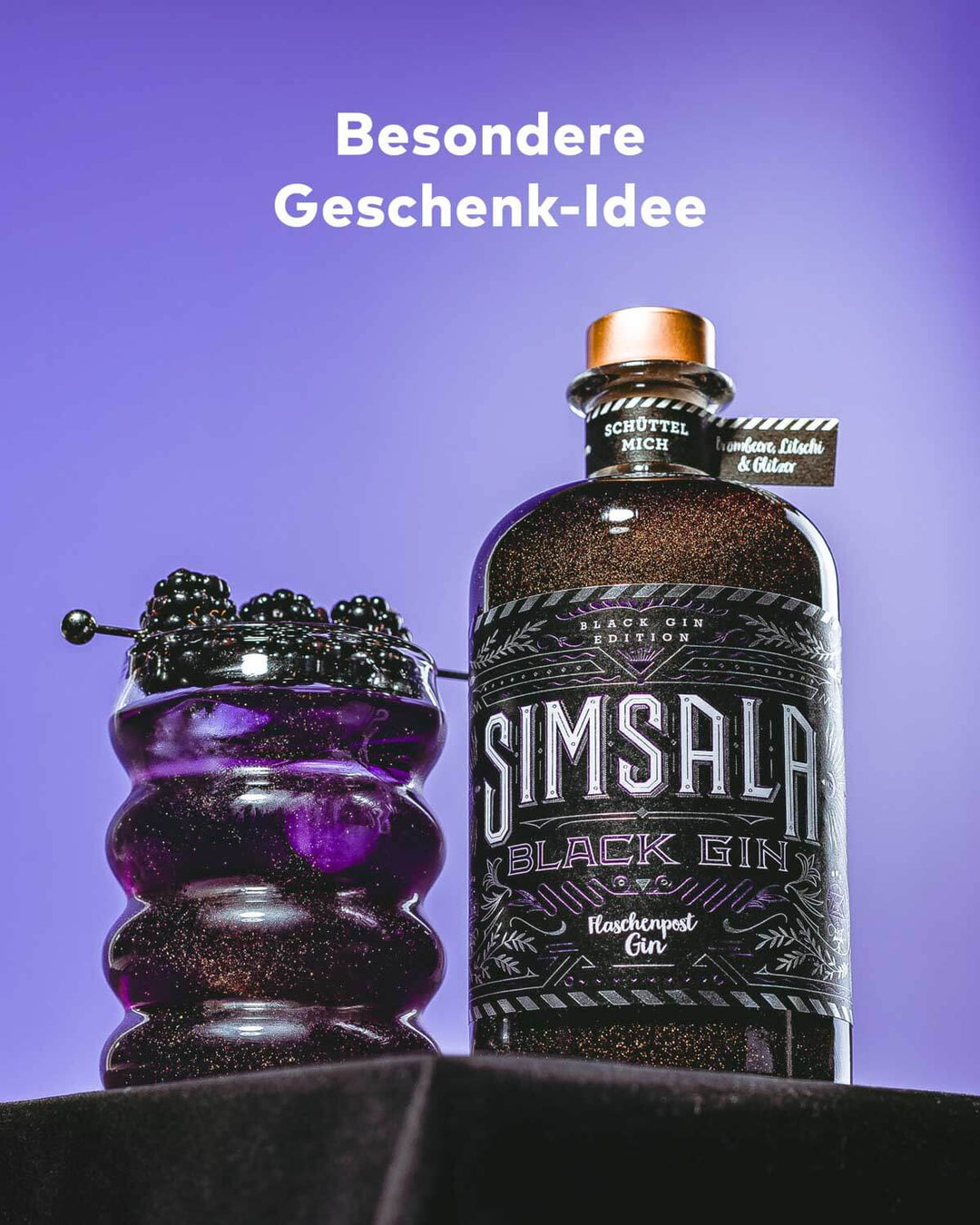 2+1 EM-Deal - Simsala Black Gin mit Glitzer + Glitter Spritz®