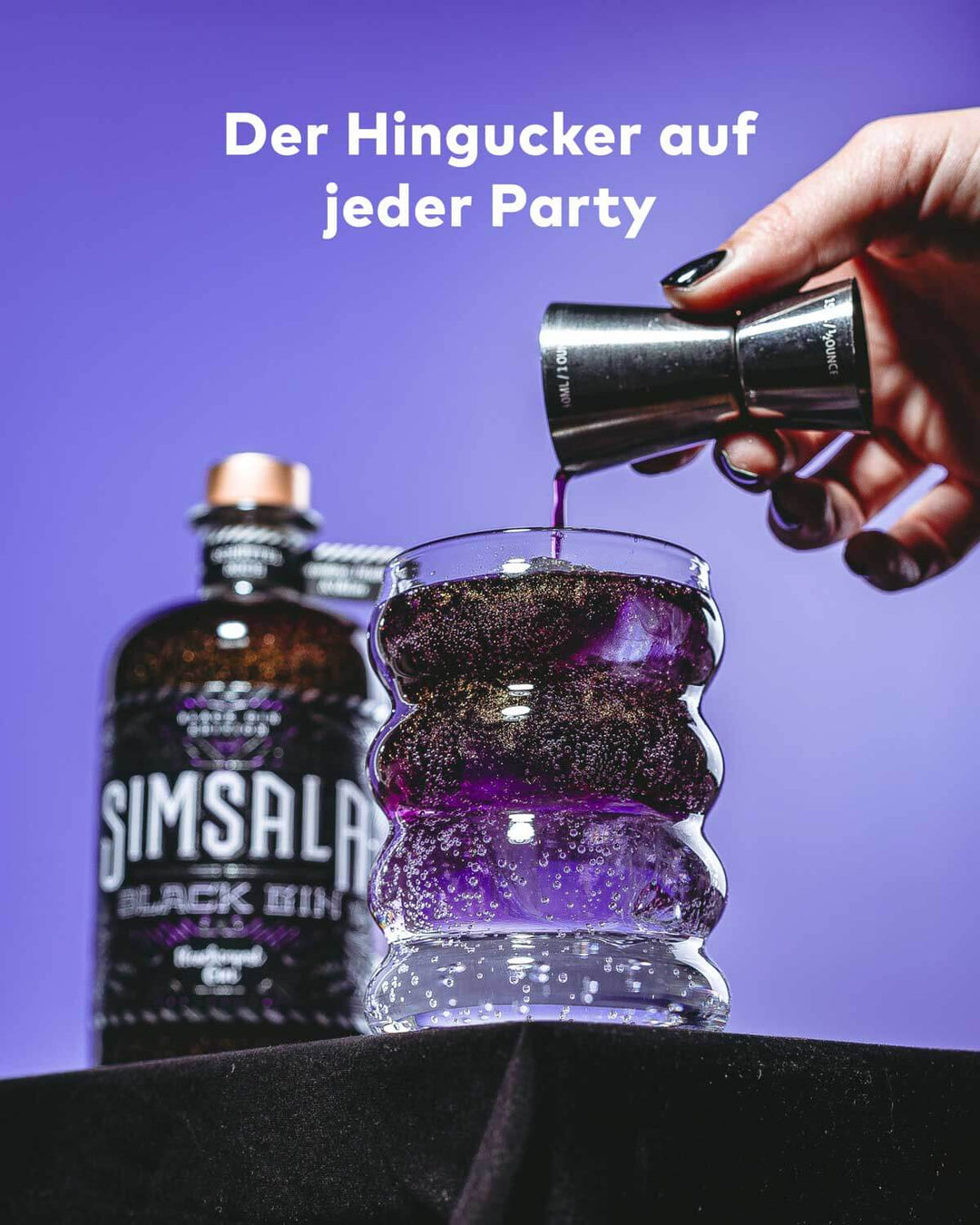 Simsala Black Gin by Flaschenpost Gin - Black Glitzer Edition mit Brombeere & Litschi