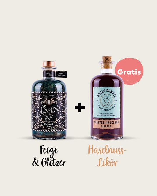 Simsala Gin® mit Glitzer + Gratis Haselnuss Likör