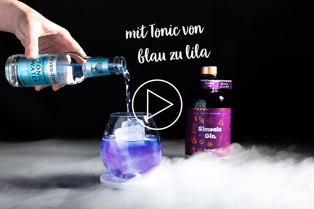 Bild mit Verlinkung zum Rezept Video von Zauber Gin & Tonic mit Simsala Gin auf den Instagram Account von Flaschenpost Gin 