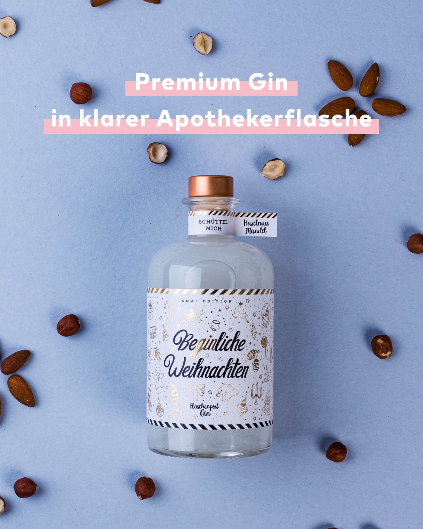 BeGinliche Weihnachten® by Flaschenpost Gin - Glitzer Gin - Haselnuss & Mandel (2021)