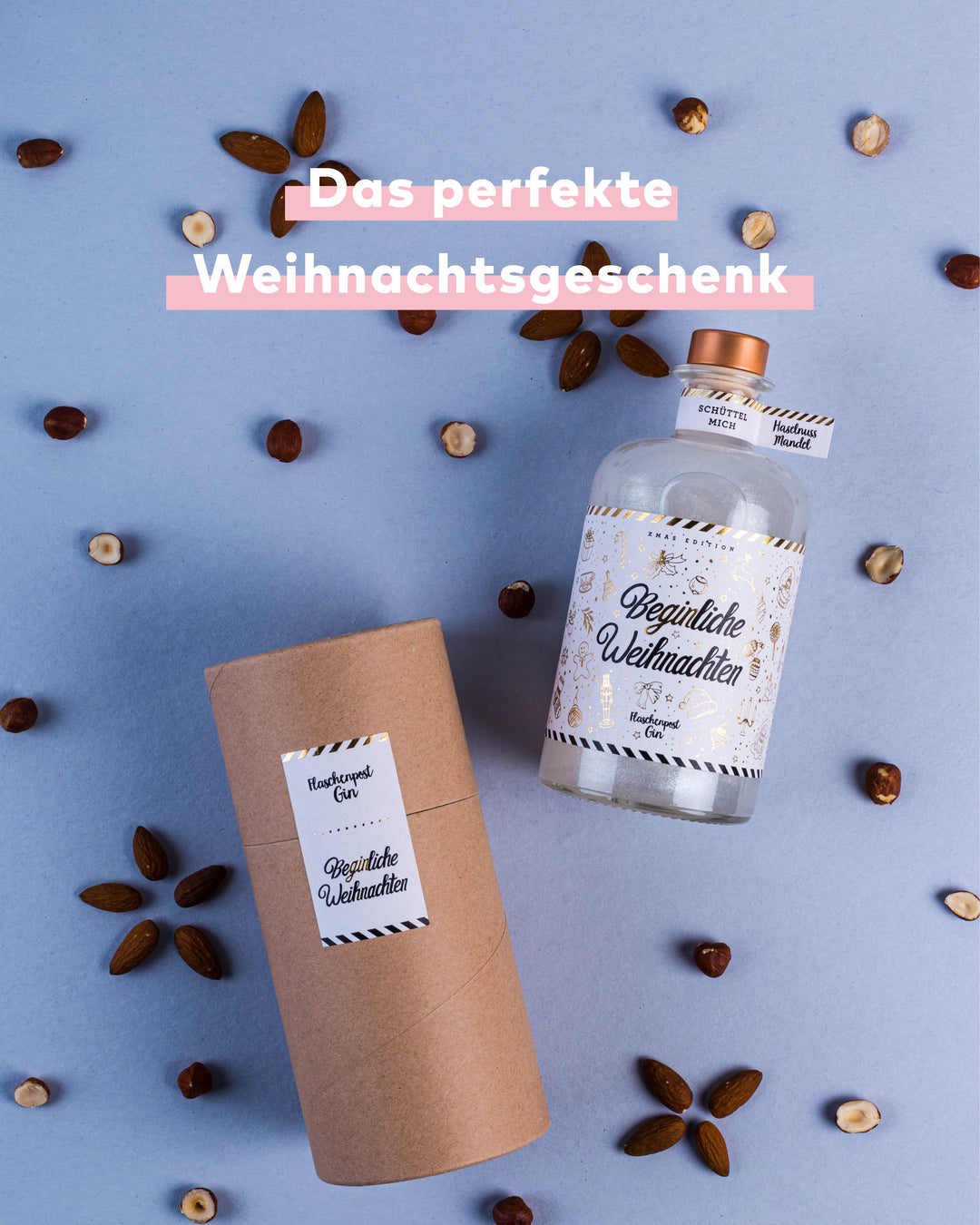 BeGinliche Weihnachten® by Flaschenpost Gin - Glitzer Gin - Haselnuss & Mandel (2021) - Ausverkauft